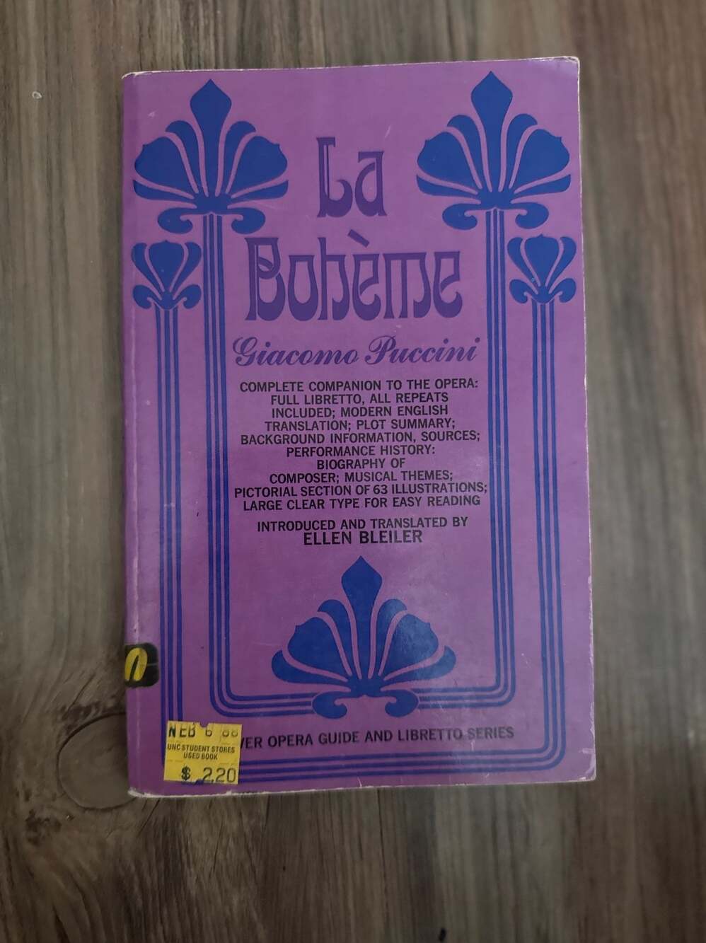La Bohème Opera Guide and Libretto by Giacomo Puccini, Ellen Bleiler (Dover Oper